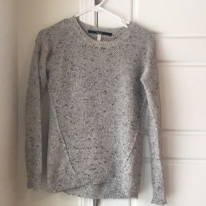 Great grey and maroon sweater!